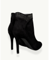 Black Suede Stiletto Ankle Boot with Rhinestone Detail | EMM Shops