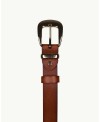 Brown Leather Belt with Gold Buckle | EMM Shops