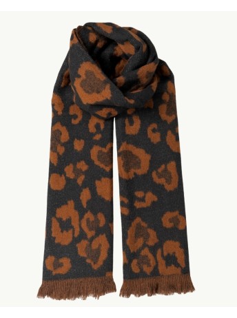 Bufanda animal print marrón y negro | EMM Shops