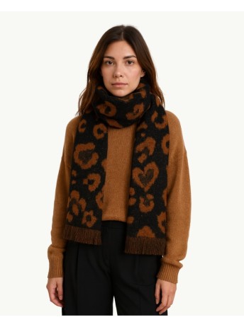 Bufanda animal print marrón y negro | EMM Shops