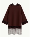 Brown Poncho with Greek Pattern and Fringes | Boho-Chic Style | EMM Sh
