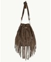 Bolso saco de ante con flecos boho chic | EMM Shops