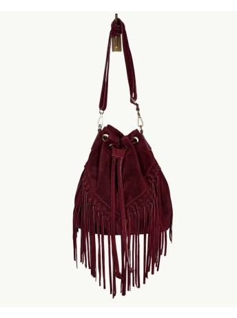 Suede Fringe Bucket Bag | Boho Chic Handbag by EMM Shops