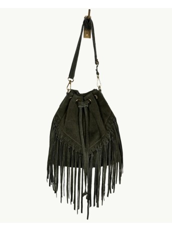 Suede Fringe Bucket Bag | Boho Chic Handbag by EMM Shops