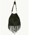 Bolso saco de ante con flecos boho chic | EMM Shops