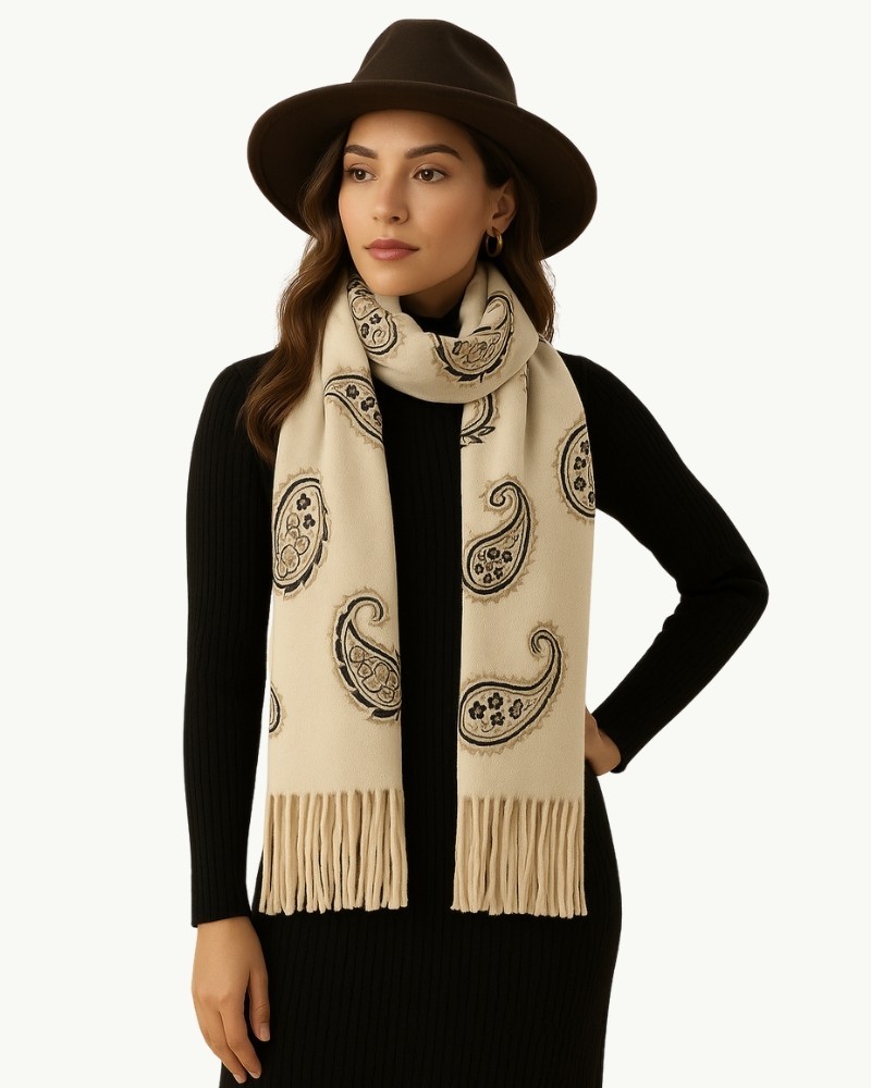Paisley Pattern Scarf with Fringes | EMM Shops