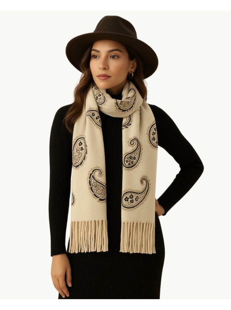 Paisley Pattern Scarf with Fringes | EMM Shops