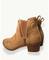 Women’s Suede Leather Ankle Boot | Wooden Heel Western Style